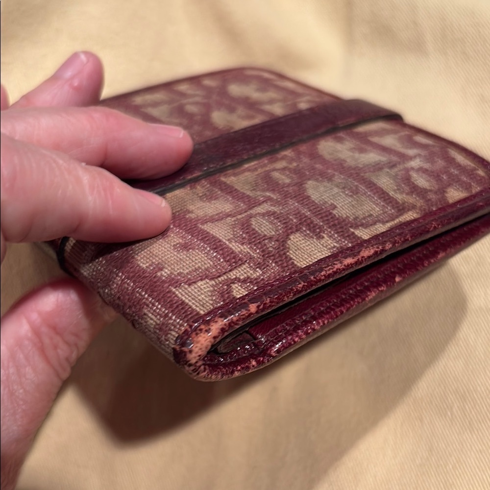 Rare! Christian Dior Red Vintage Trotter Wallet Elegant Compact Design - Picture 13 of 16